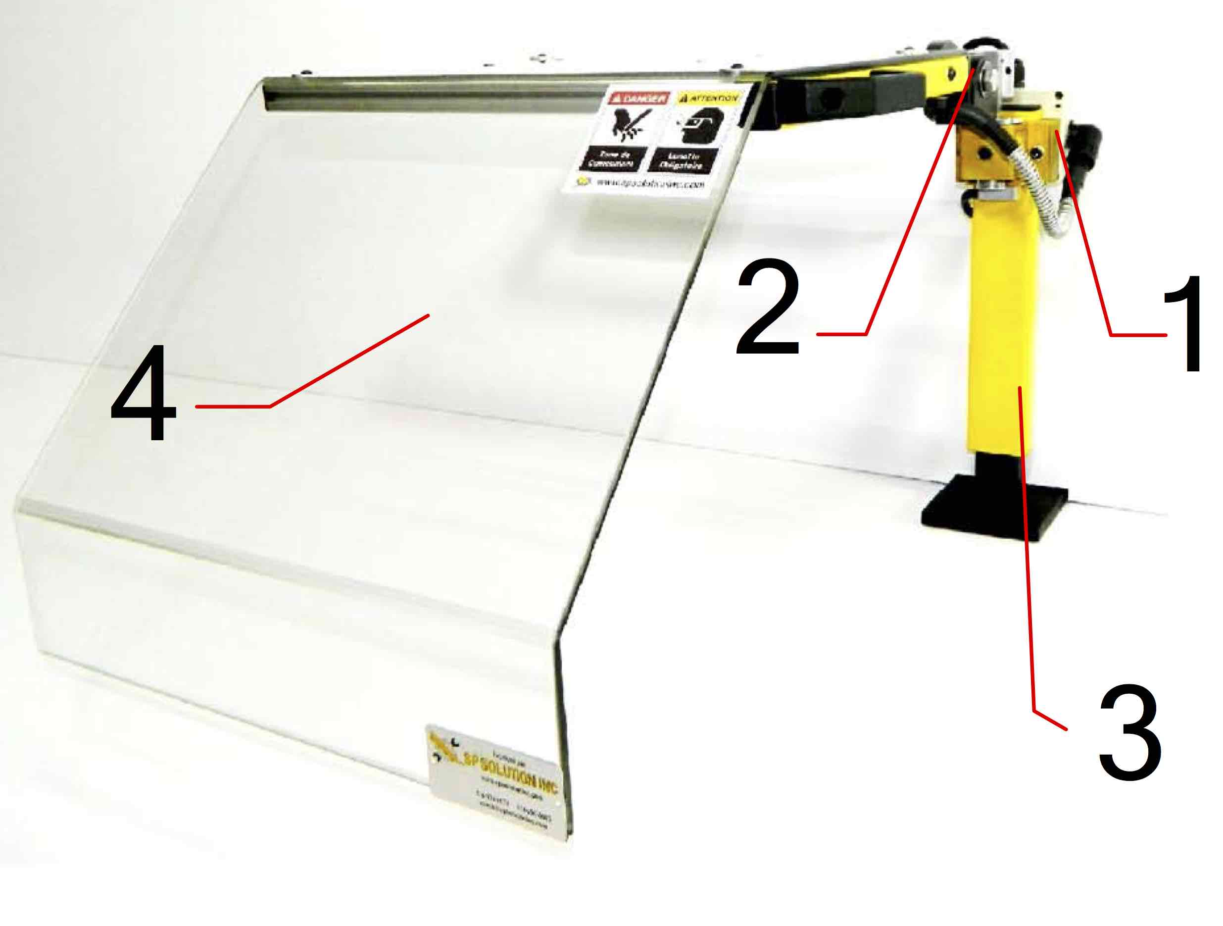 SP-T2CPE : Protecteur de tour attaché au chariot (pivotant et escamotable avec 2 interrupteurs)
